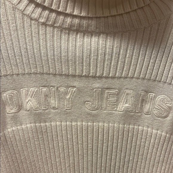 Dkny Y2K Women's White Ribbed Sweater Size XL - Picture 5 of 5